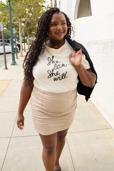 Regular & Plus Size SHE CAN SHE WILL T-Shirt