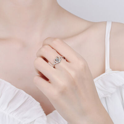 Moissanite Heart Ring