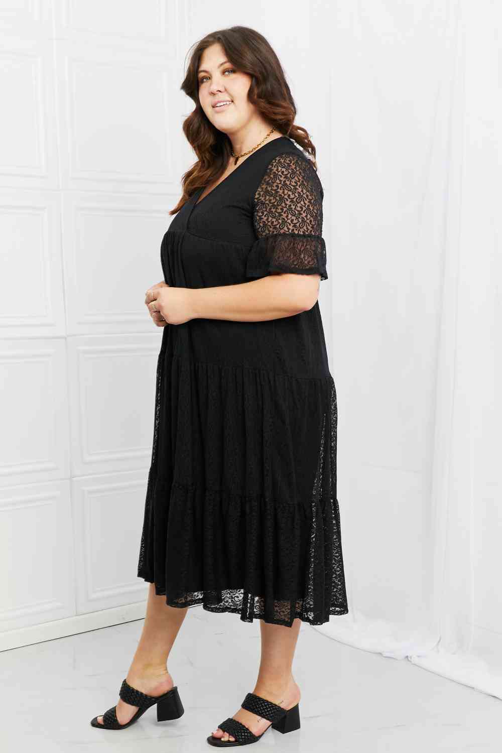 Lovely Lace Full Size Tiered Dress