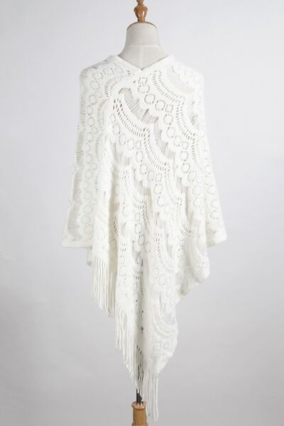 One Size Fringe Cape Sleeve Poncho