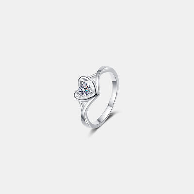 Moissanite Heart Ring