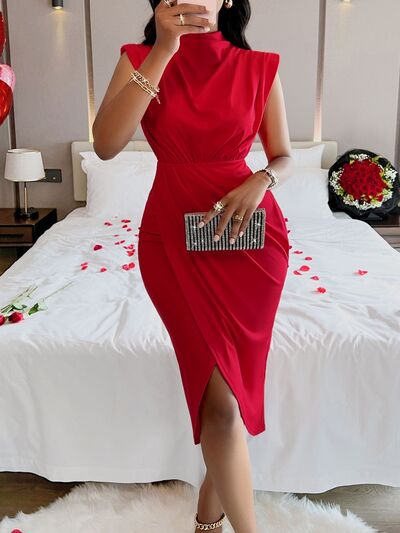 Be Mine Cutout Slit Sleeveless Dress