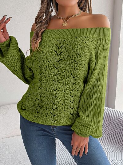 Off-Shoulder Long Sleeve Sweater