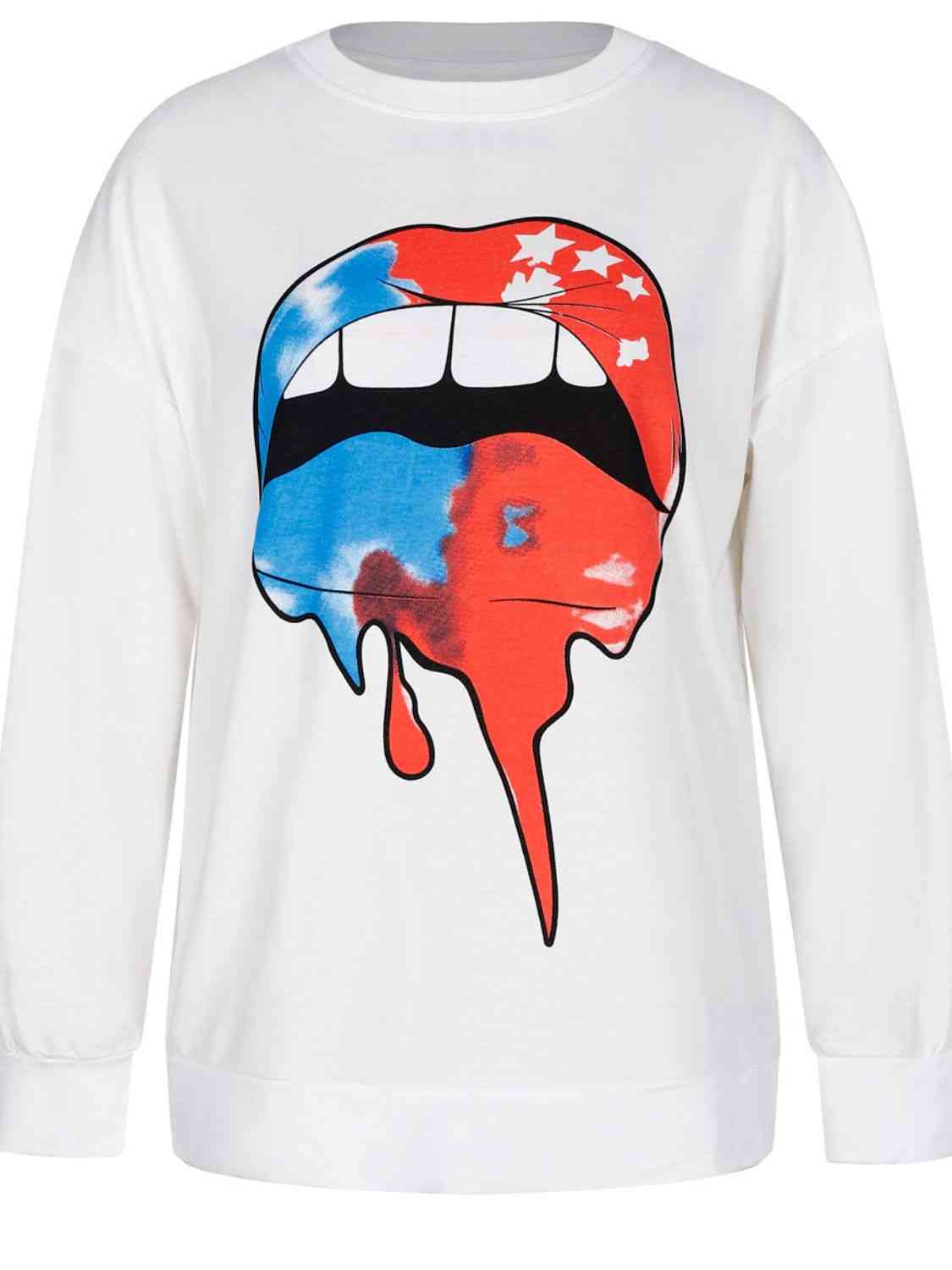 Lips Round Neck Sweatshirt