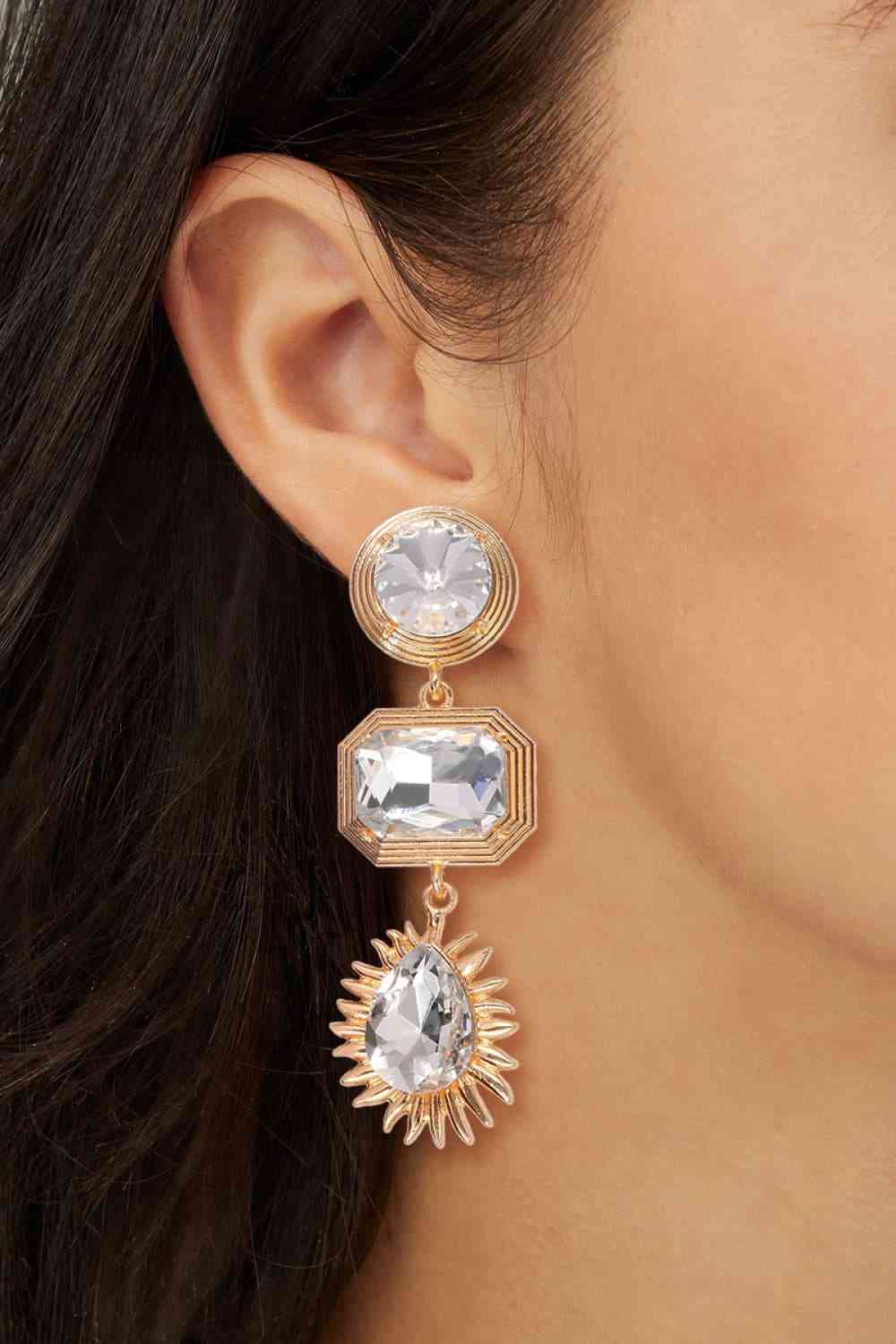 Dazzling Glass Dangle Earrings