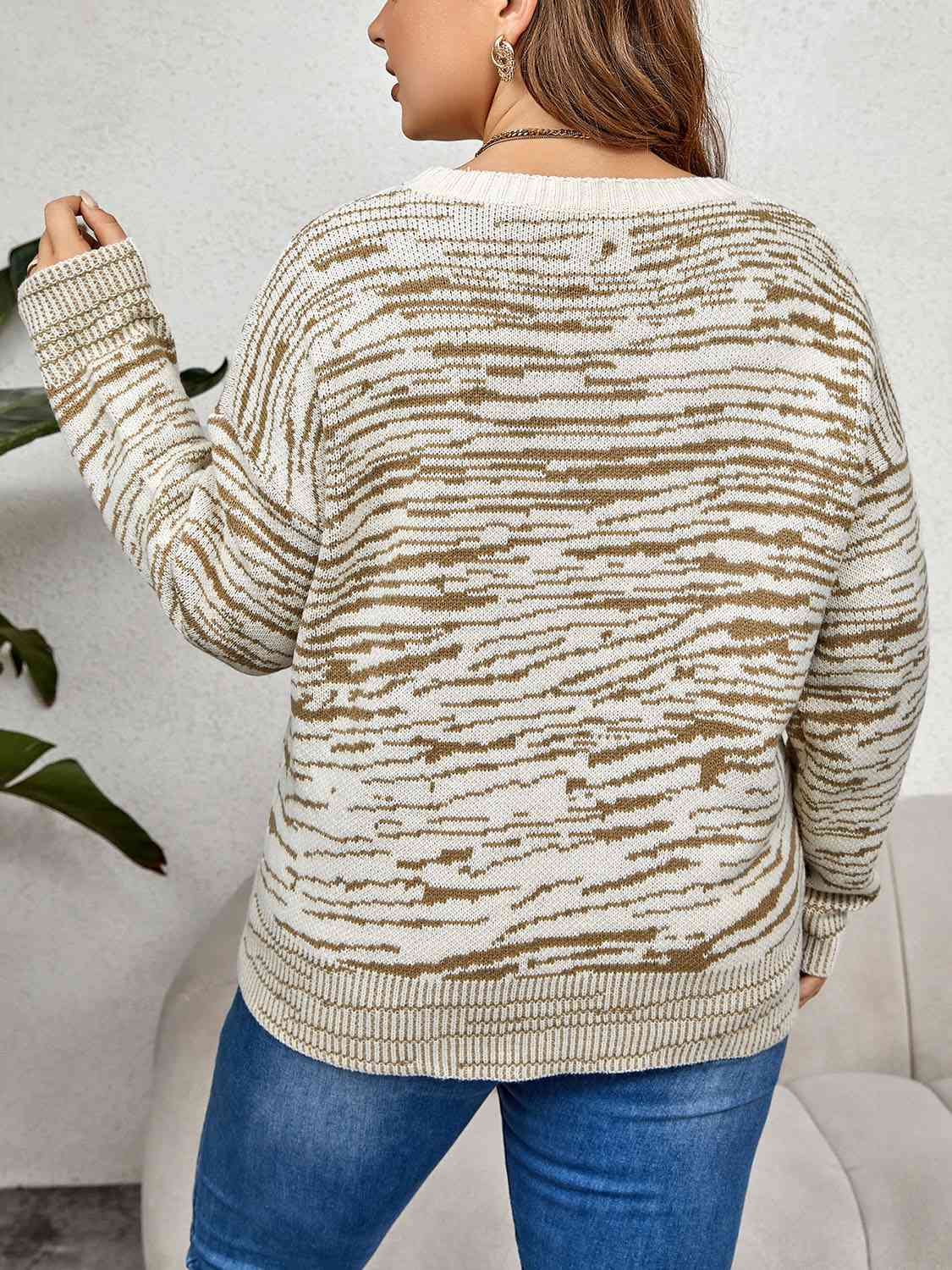 Trendi Round Neck Long Sleeve Sweater