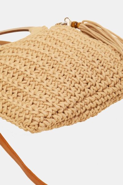 Fabulous Handmade Crochet Knit Tote Bag with Tassel