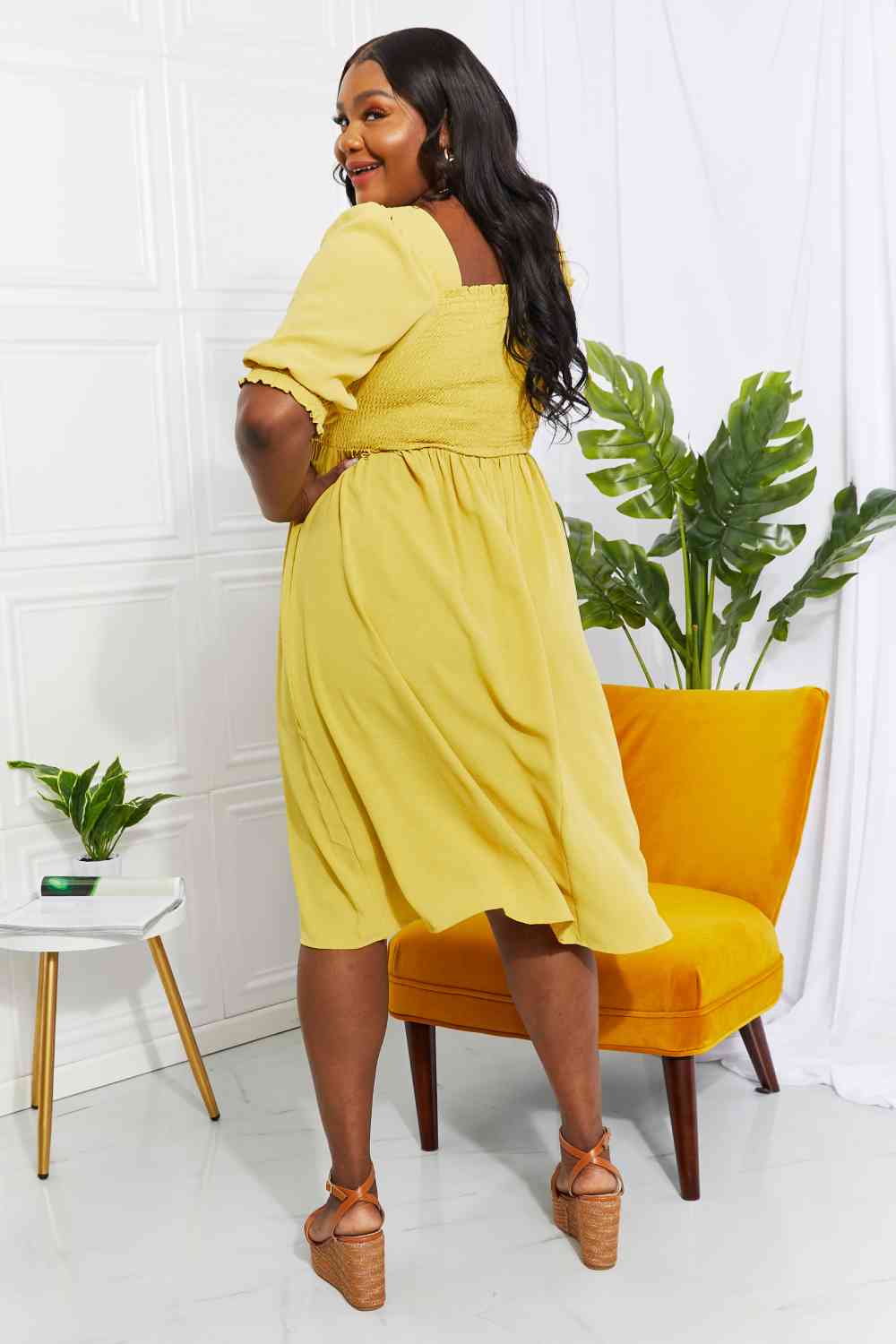 Regular & Plus Size Love You Forever Square Neck Midi Dress