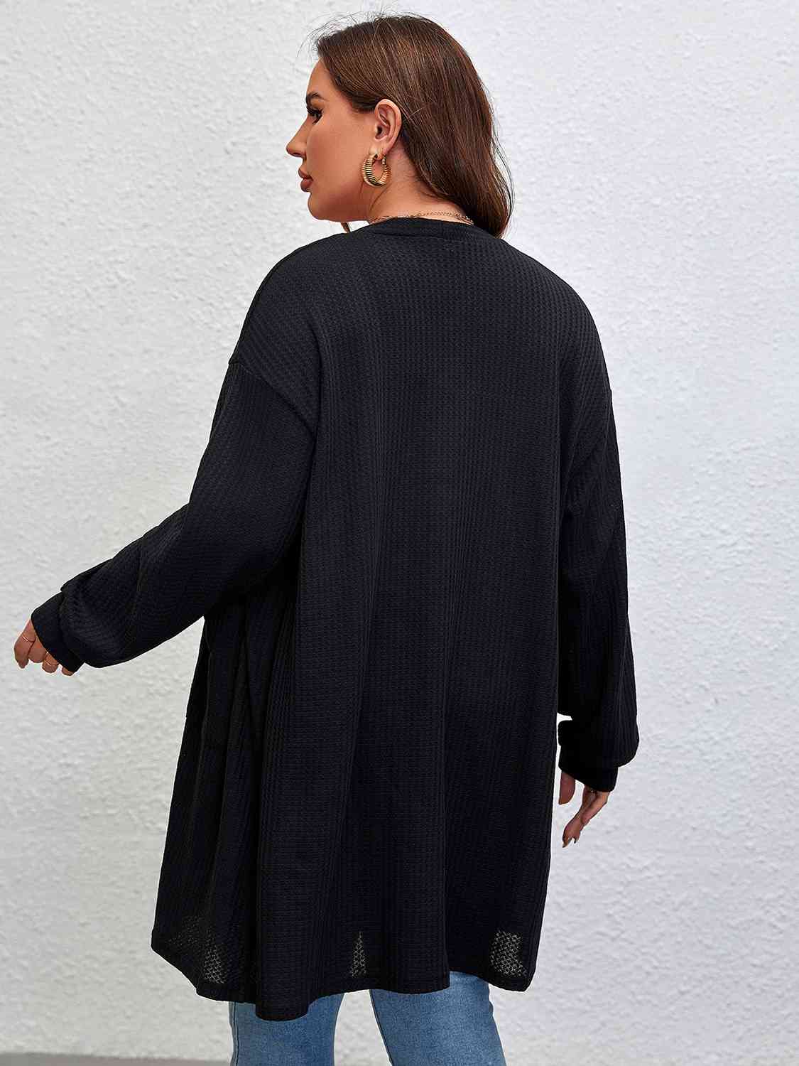 Modern Open Front Long Sleeve Cardigan