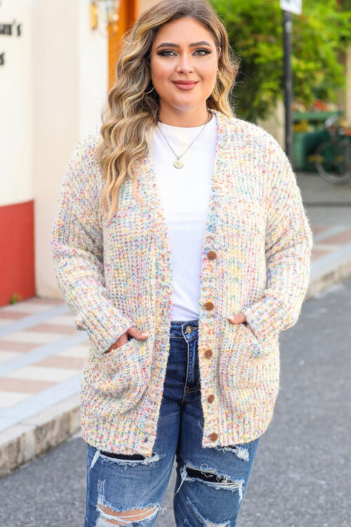 Heathered Long Sleeve Pocketed Cardigan