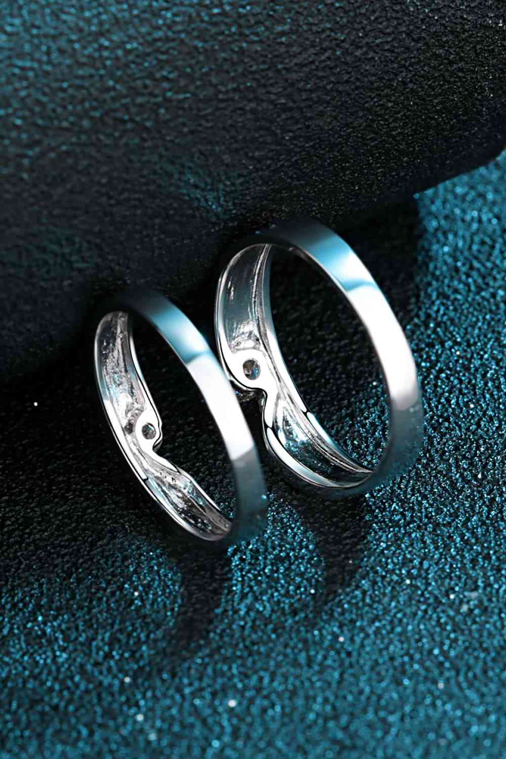 His and Hers Moissanite Rhodium-Plated Ring