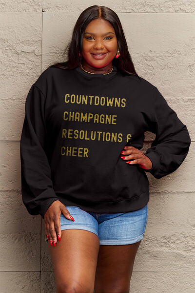 COUNTDOWNS CHAMPAGNE RESOLUTIONS & CHEER Round Neck Sweatshirt