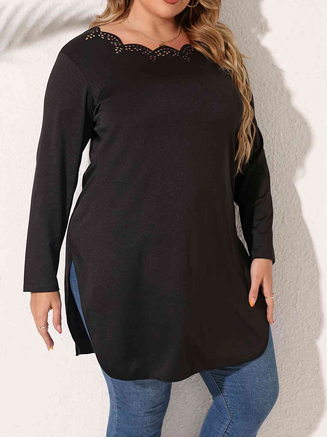 Side Slit Long Sleeve T-Shirt