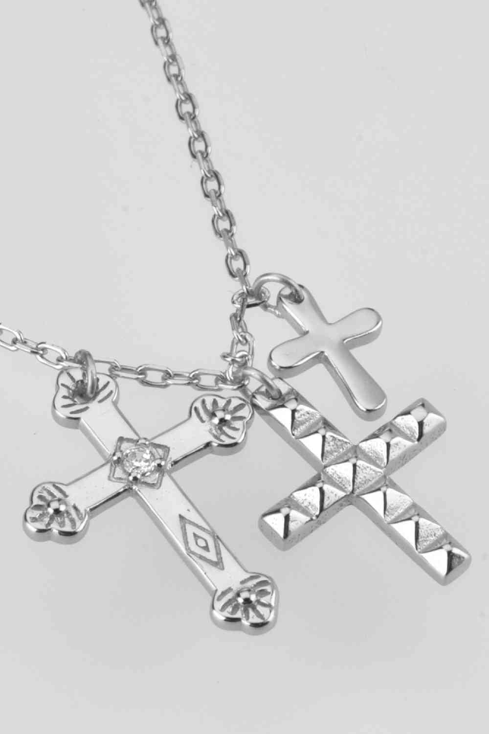 Inlaid Cross Pendant Necklace