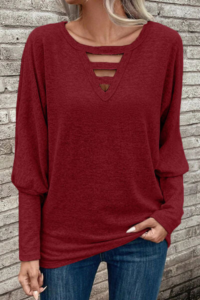 Cutout Long Sleeve Top