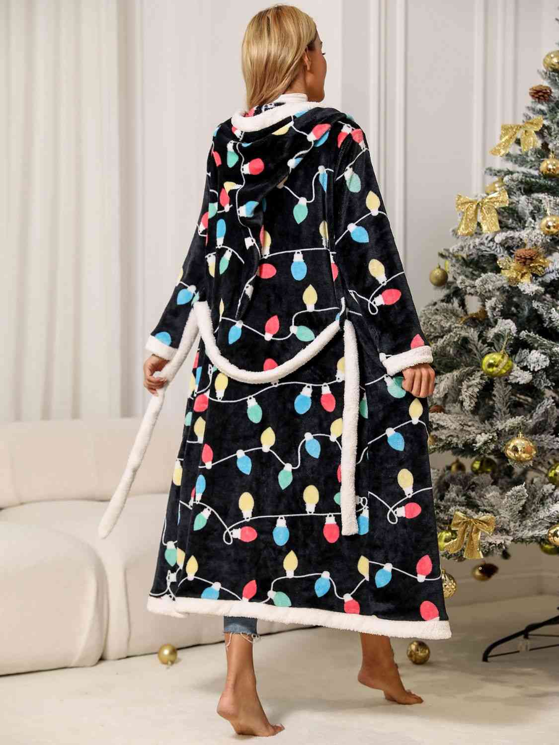 Regular & Plus Size Festive Hooded Robe