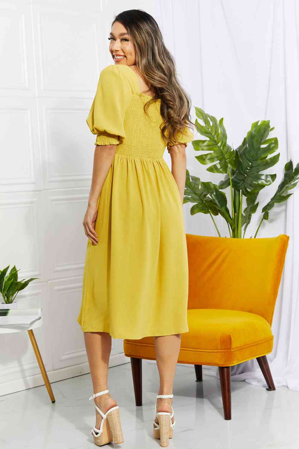 Regular & Plus Size Love You Forever Square Neck Midi Dress