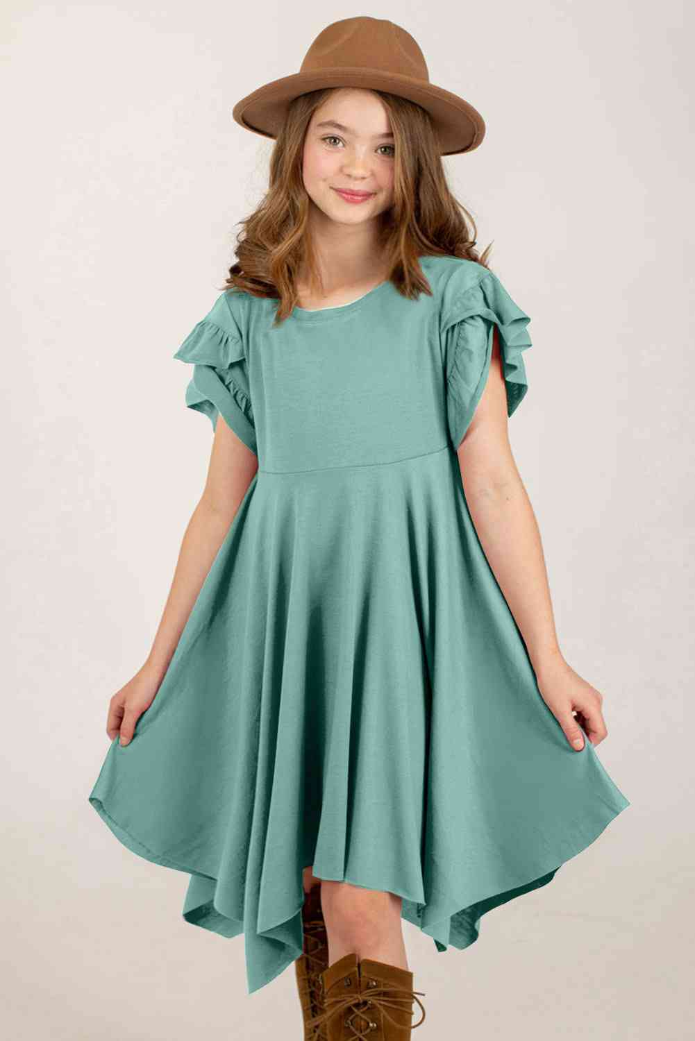 Chic Petal Sleeve Dress