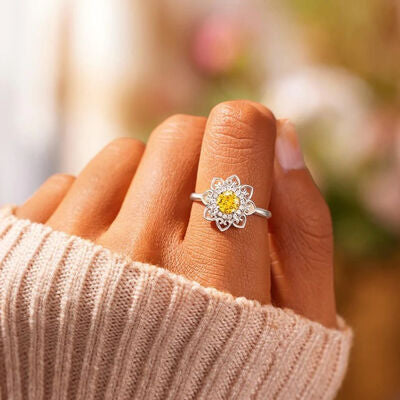 Flower Shape 925 Sterling Silver Ring