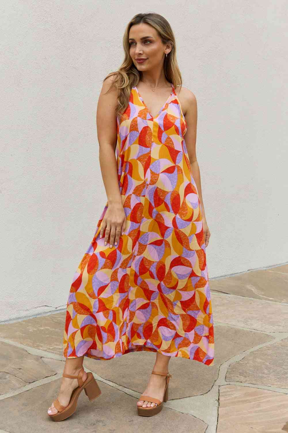 Vibrant Full Size Printed Maxi Dress