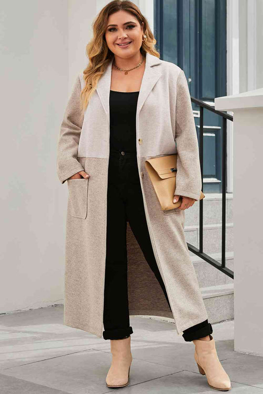 Collared Neck Buttoned Longline Coat