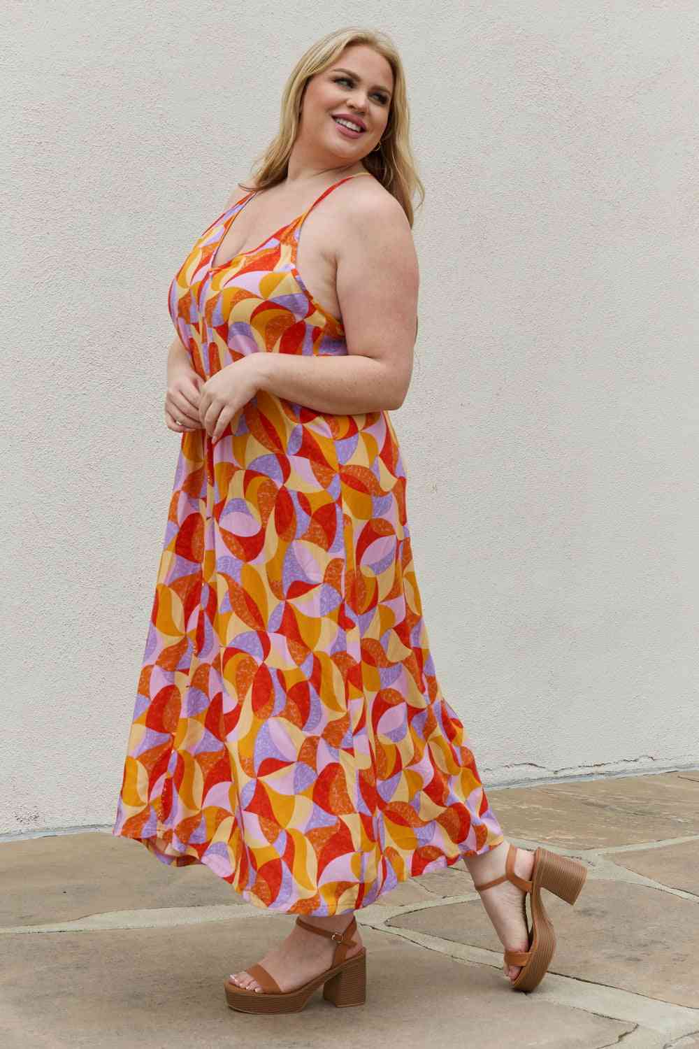 Vibrant Full Size Printed Maxi Dress