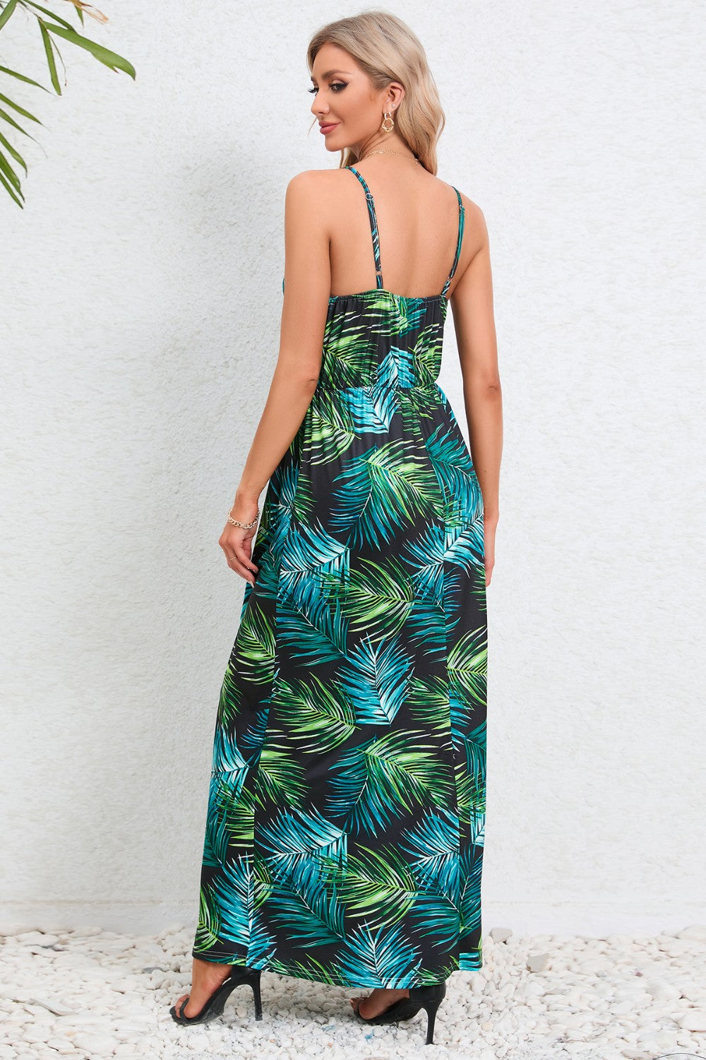 Regular & Plus Size Printed Surplice Maxi Dress