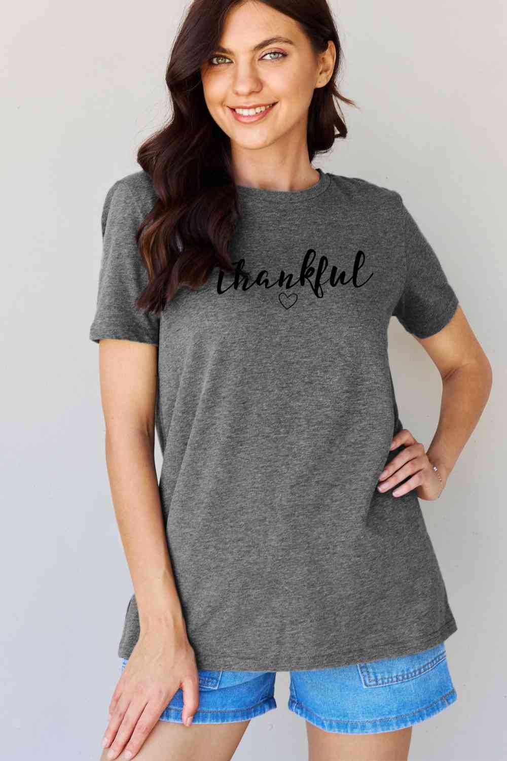 Regular & Curvy Size THANKFUL Graphic T-Shirt