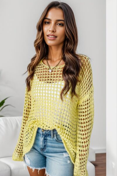 Stylish Openwork Knit Top