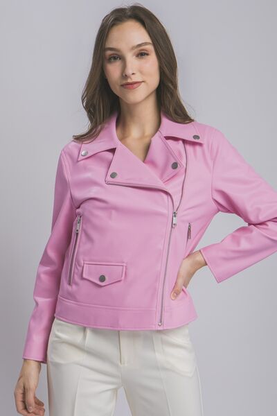 Stylish Pink Zip Up Jacket