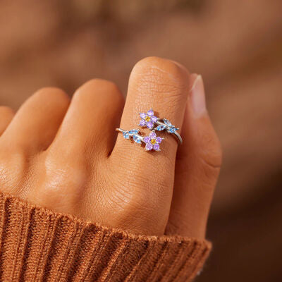 Flower Shape Sterling Silver Ring