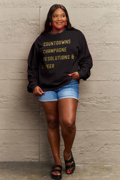 COUNTDOWNS CHAMPAGNE RESOLUTIONS & CHEER Round Neck Sweatshirt