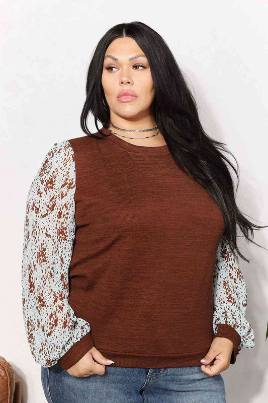 Regular and Curvy Size Stylish Foil Printed Sleeve Top