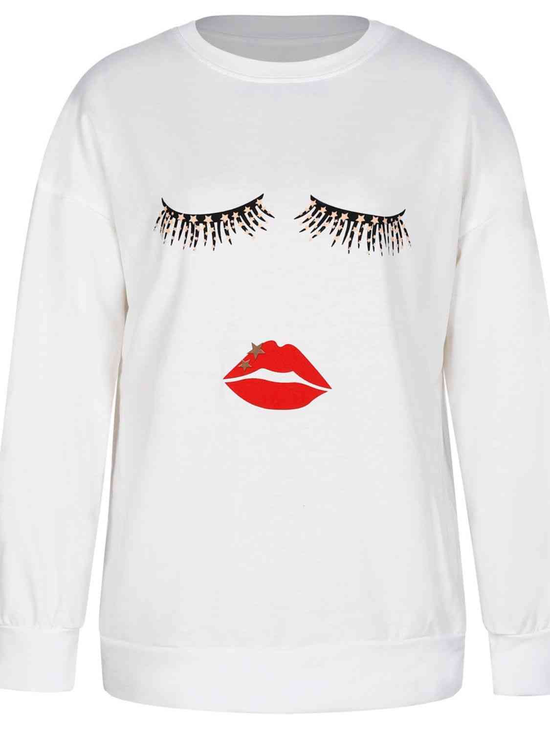 Lips Round Neck Sweatshirt