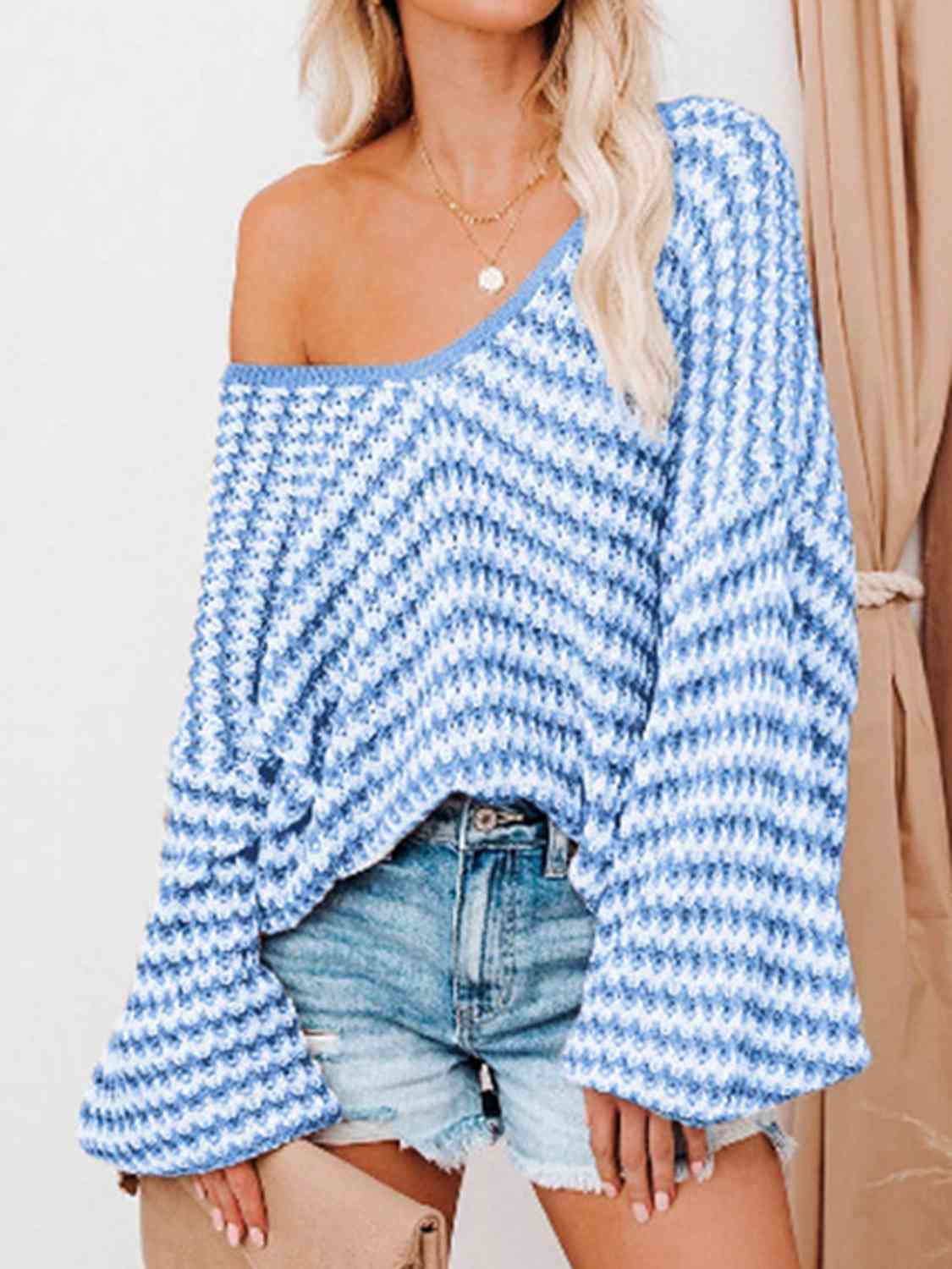 Striped V-Neck Sweater