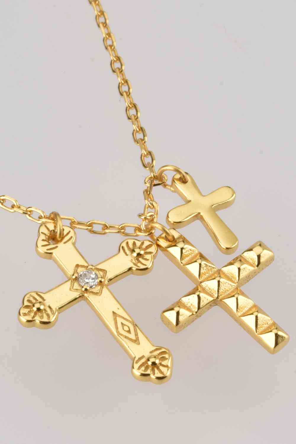 Inlaid Cross Pendant Necklace